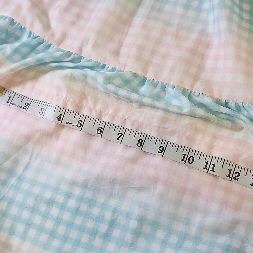 Storia Womens Pastel Gingham Check Flowy Mid Dress Size Medium Lightweight Lined - Picture 7 of 7